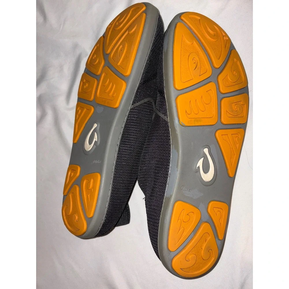 OluKai Nohea Mesh Mens Slip On Shoes Black Orange 10188-4242 Size 13